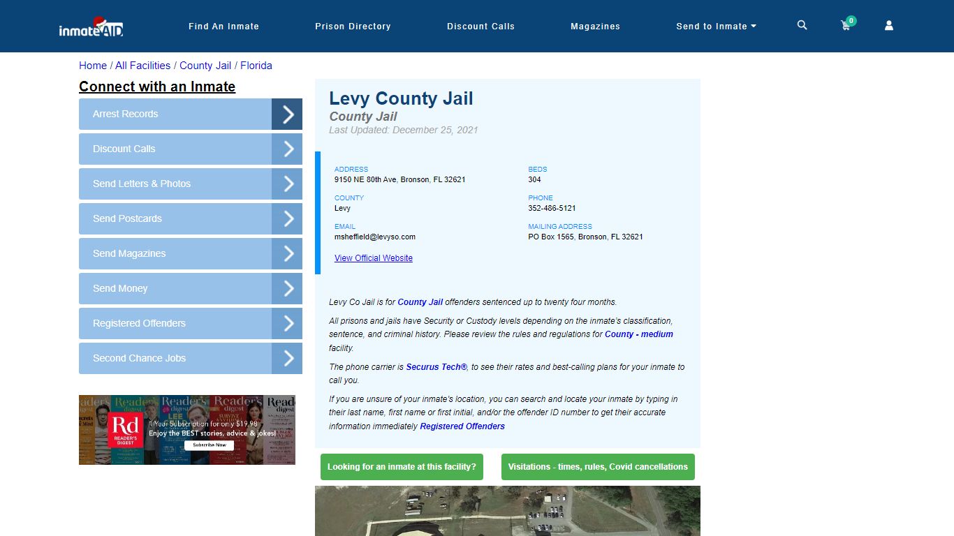 Levy County Jail - Inmate Locator - Bronson, FL